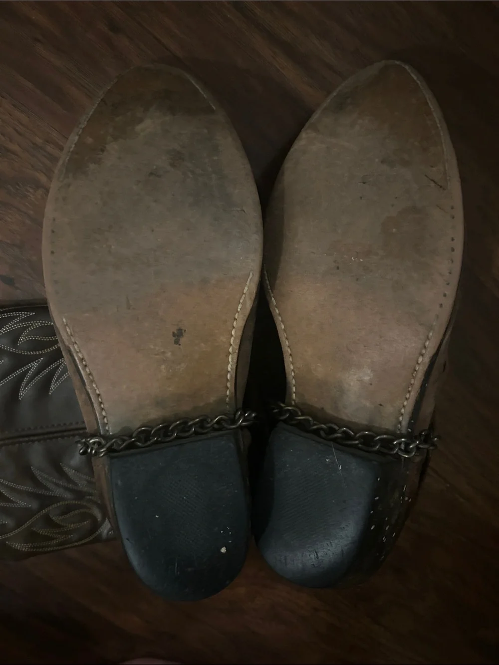 Laredo Brown Leather Cowboy Boots with Embroidered Detailing